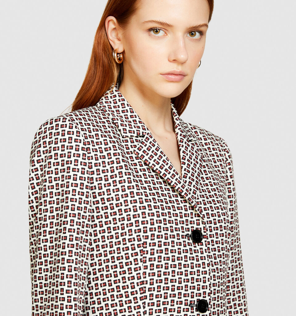 Printed slim fit blazer - women's jackets - Multi-color | Sisley image number 5